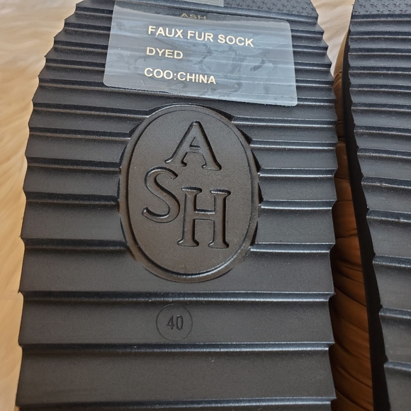 NIB* (see description) ASH 'Gong' Puffy Nylon & Faux Fur Mule, Size 40EU 9US - Picture 9 of 15